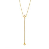 0.07ct 14k Yellow Gold Diamond Lariat Necklace